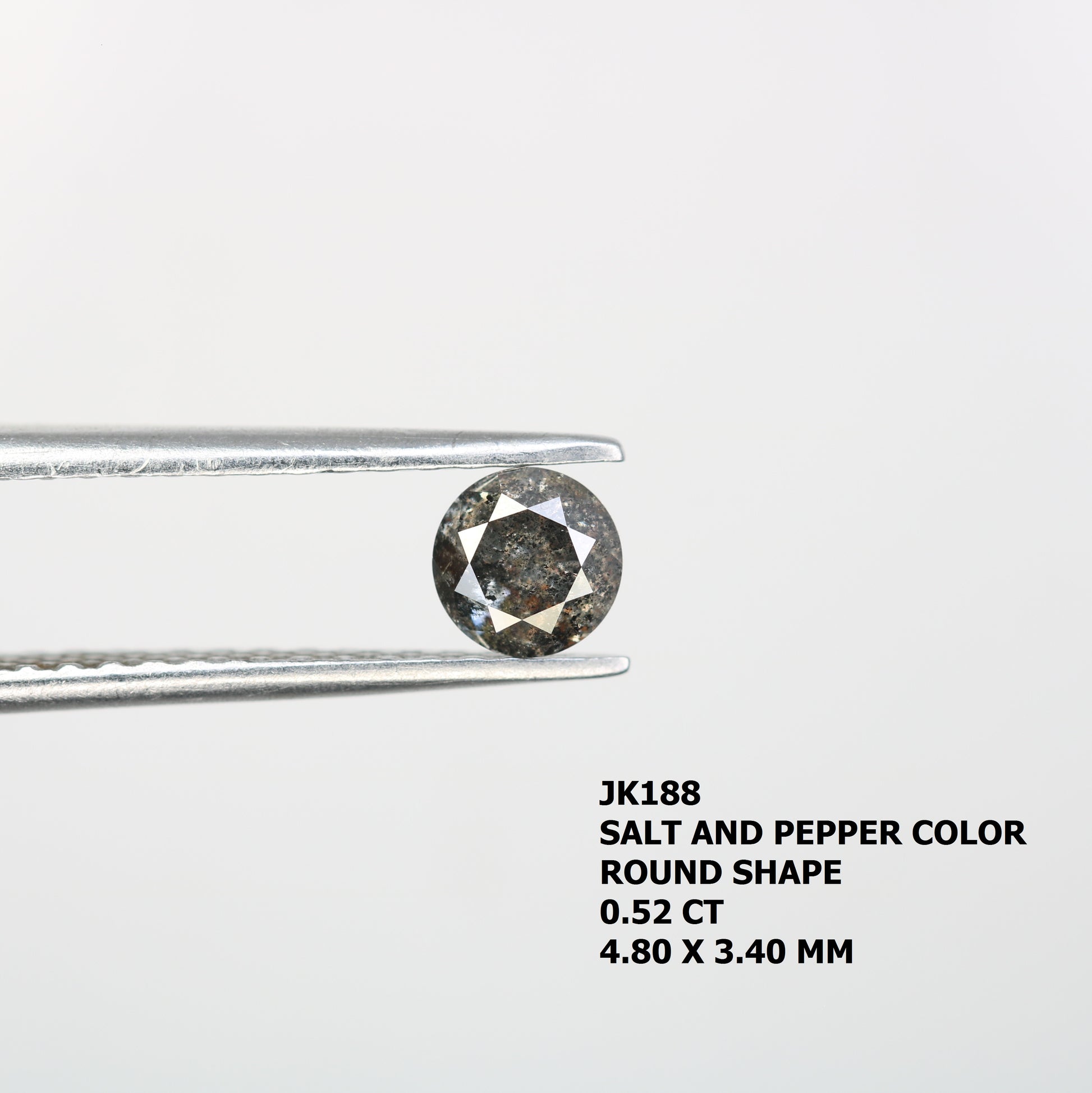 0.52 Carat Salt And Pepper Round Brilliant Cut Diamond For Galaxy Ring - JayKrishna Diamond