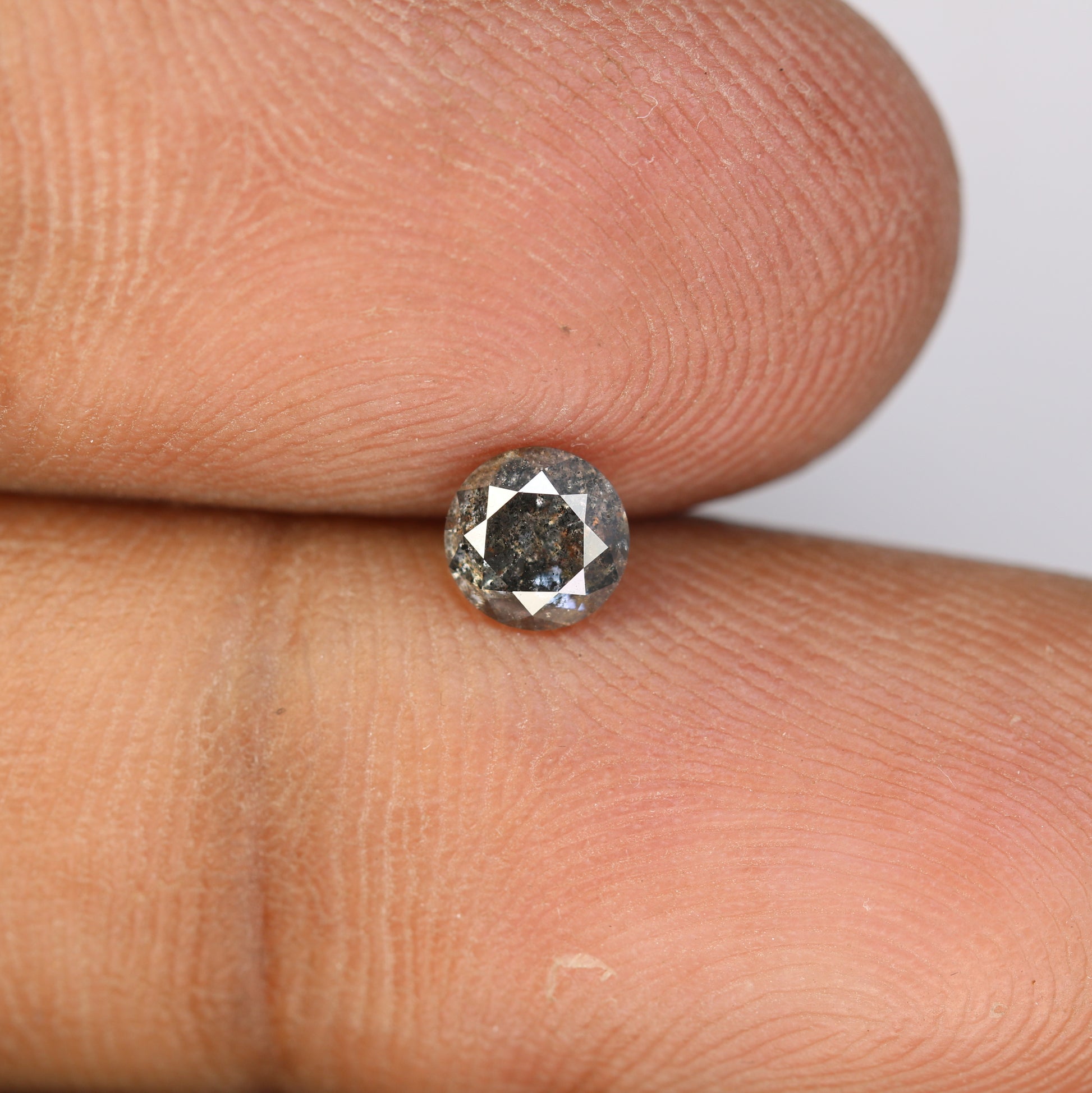 0.52 Carat Salt And Pepper Round Brilliant Cut Diamond For Galaxy Ring - JayKrishna Diamond