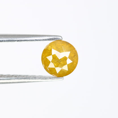 0.71 CT 5.30 x 2.70 MM Polished Round Rose Cut Fancy Yellow Natural Diamond For Proposal Ring - JayKrishna Diamond
