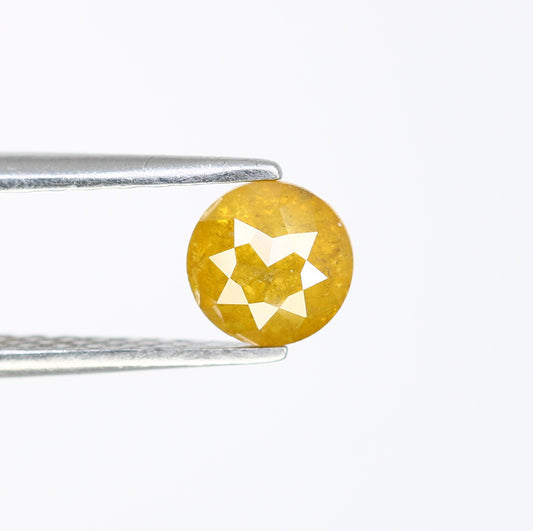 0.71 CT 5.30 x 2.70 MM Polished Round Rose Cut Fancy Yellow Natural Diamond For Proposal Ring - JayKrishna Diamond