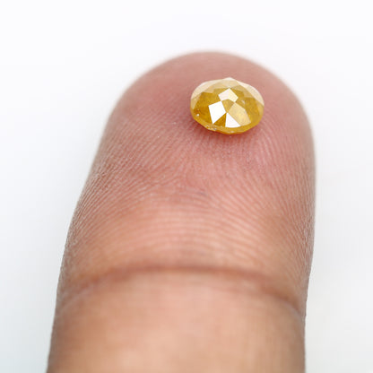0.71 CT 5.30 x 2.70 MM Polished Round Rose Cut Fancy Yellow Natural Diamond For Proposal Ring - JayKrishna Diamond