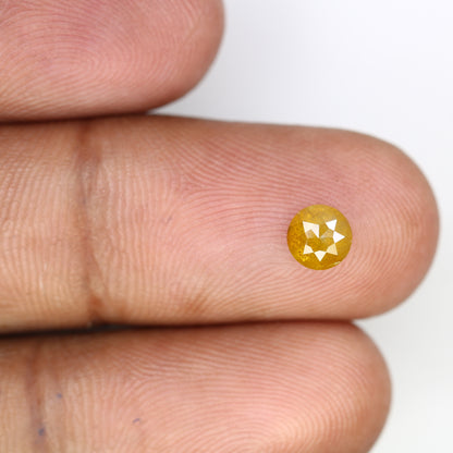 0.71 CT 5.30 x 2.70 MM Polished Round Rose Cut Fancy Yellow Natural Diamond For Proposal Ring - JayKrishna Diamond