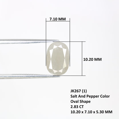 2.83 CT Salt And Pepper Oval Shape Natural Diamond For Engagement Ring - JayKrishna Diamond
