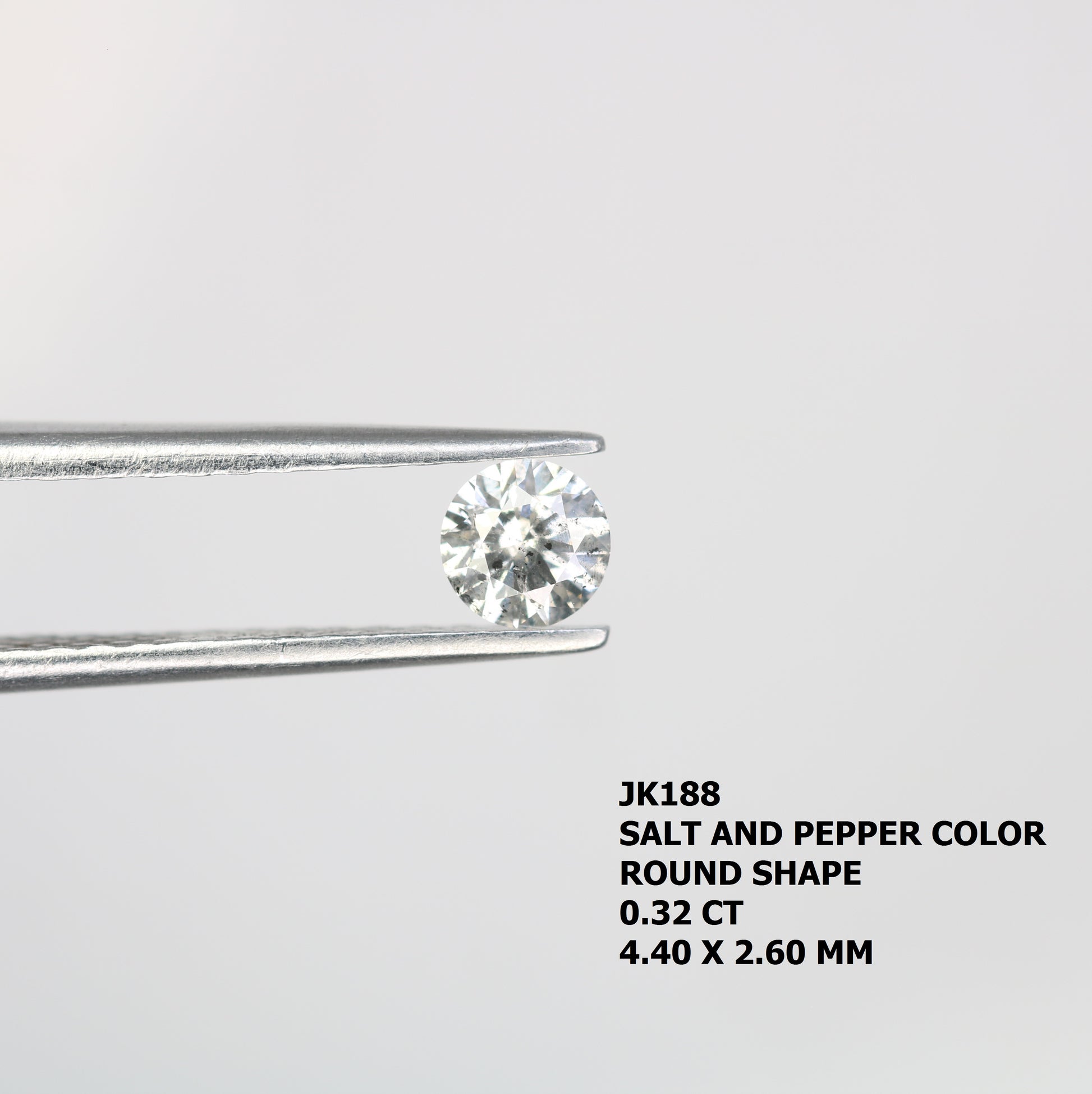 0.32 Carat Natural Salt and Pepper Round Brilliant Cut Diamond – Ideal for Galaxy Rings | Unique Salt and Pepper Round Diamond - JayKrishna Diamond