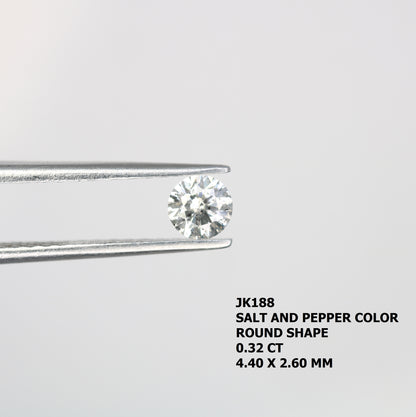 0.32 Carat Natural Salt and Pepper Round Brilliant Cut Diamond – Ideal for Galaxy Rings | Unique Salt and Pepper Round Diamond - JayKrishna Diamond