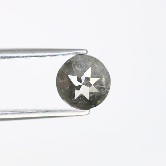 0.91 CT 5.90 MM Round Rose Cut Salt And Pepper Diamond For Galaxy Ring - JayKrishna Diamond