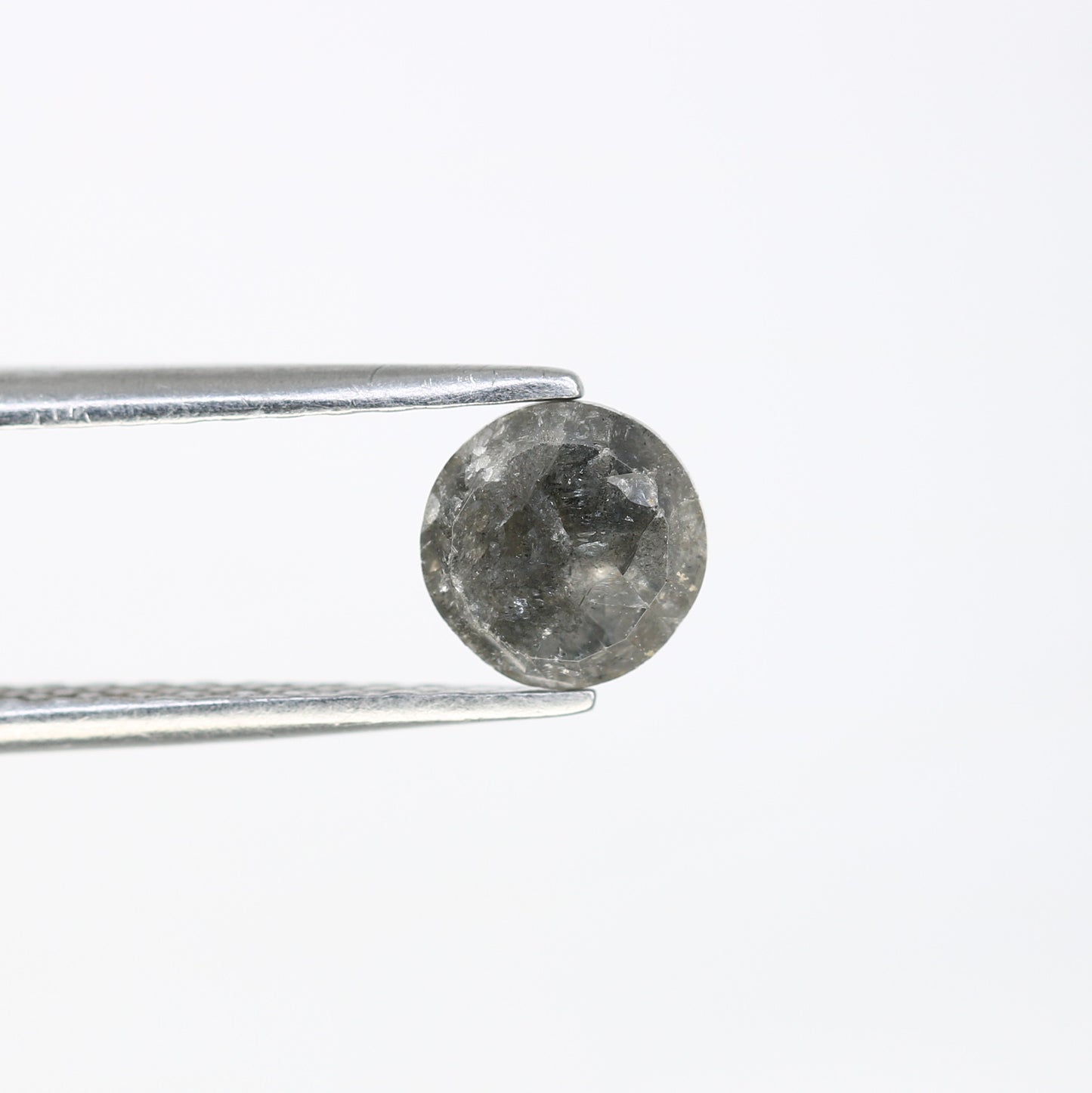 0.91 CT 5.90 MM Round Rose Cut Salt And Pepper Diamond For Galaxy Ring - JayKrishna Diamond