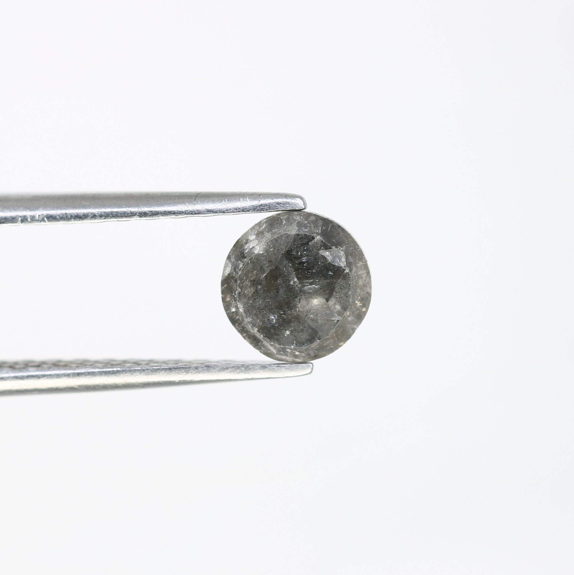 0.91 CT 5.90 MM Round Rose Cut Salt And Pepper Diamond For Galaxy Ring - JayKrishna Diamond