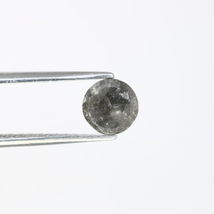 0.91 CT 5.90 MM Round Rose Cut Salt And Pepper Diamond For Galaxy Ring - JayKrishna Diamond