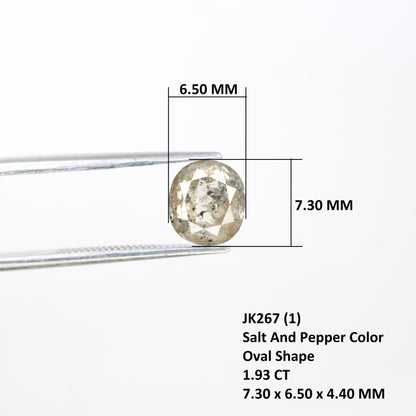 1.93 CT Salt And Pepper Oval Shape Natural Diamond For Proposal Ring - JayKrishna Diamond
