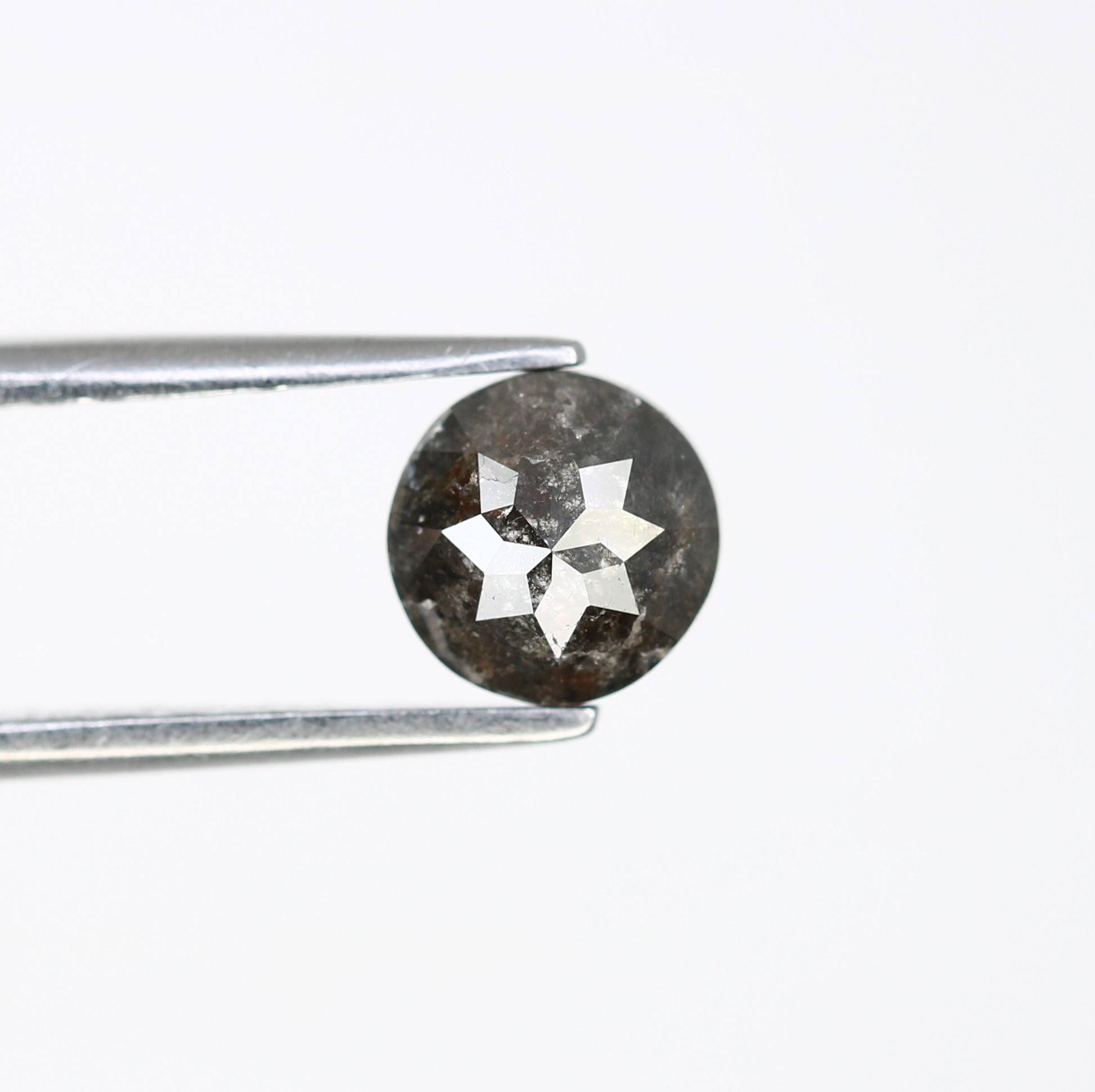 0.97 CT Natural Salt And Pepper Round Rose Cut 5.90 MM Diamond For Promise Ring - JayKrishna Diamond