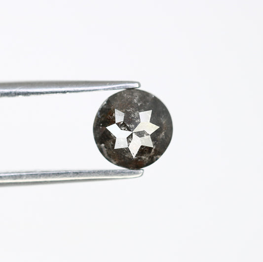 0.97 CT Natural Salt And Pepper Round Rose Cut 5.90 MM Diamond For Promise Ring - JayKrishna Diamond