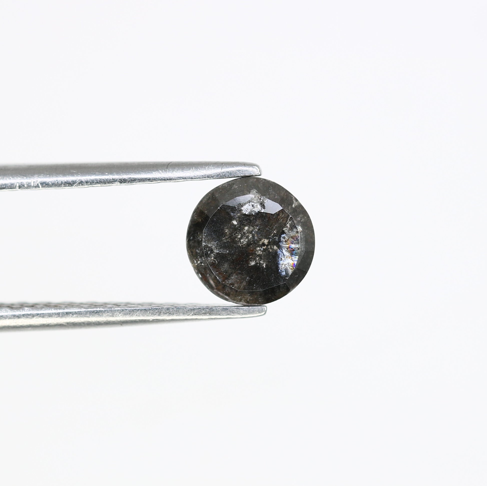 0.97 CT Natural Salt And Pepper Round Rose Cut 5.90 MM Diamond For Promise Ring - JayKrishna Diamond