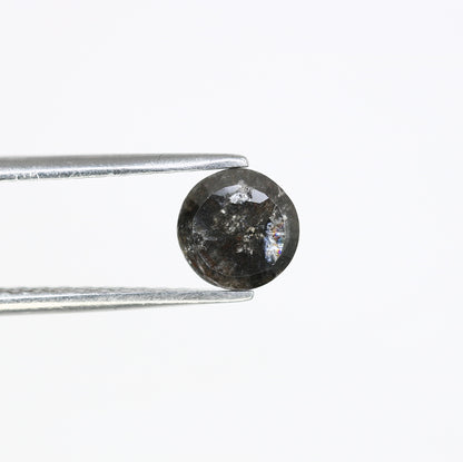 0.97 CT Natural Salt And Pepper Round Rose Cut 5.90 MM Diamond For Promise Ring - JayKrishna Diamond