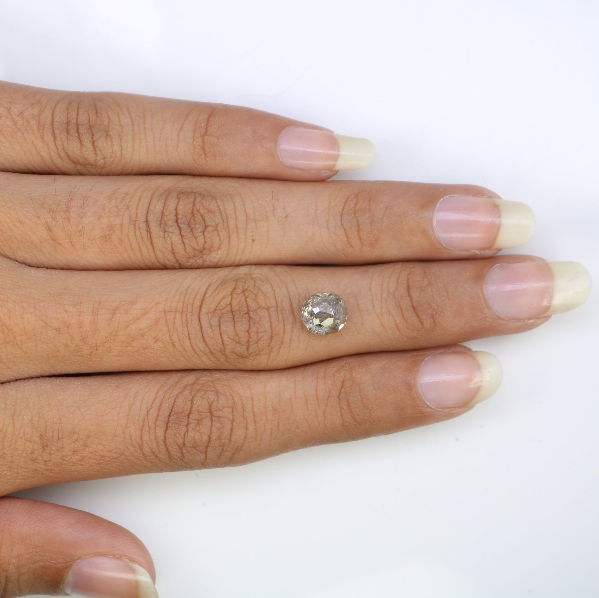 1.93 CT Salt And Pepper Oval Shape Natural Diamond For Proposal Ring - JayKrishna Diamond