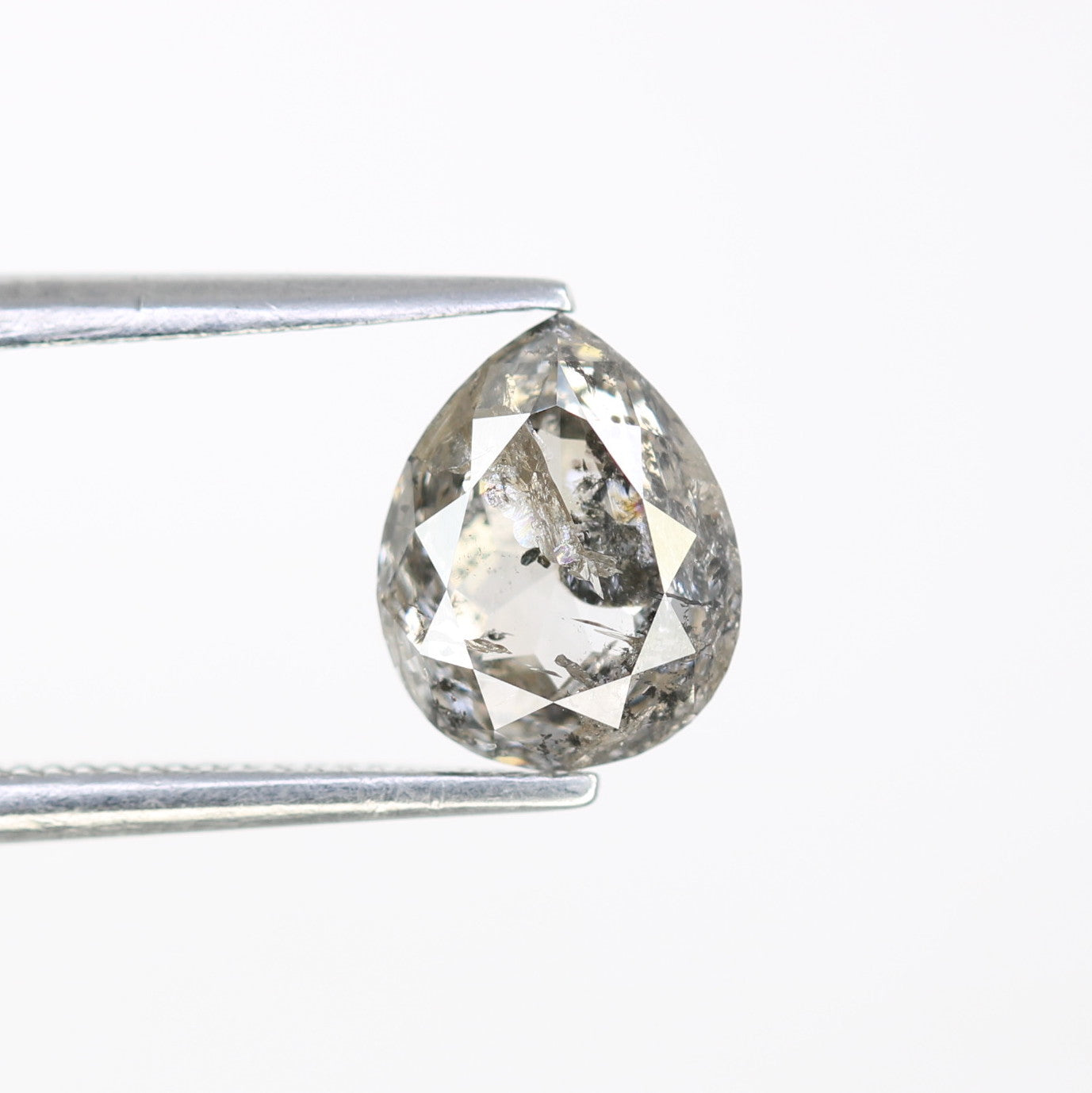 1.44 Carat Pear Shape Loose Salt And Pepper Diamond For Wedding Ring - JayKrishna Diamond