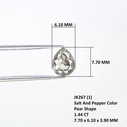 1.44 Carat Pear Shape Loose Salt And Pepper Diamond For Wedding Ring - JayKrishna Diamond