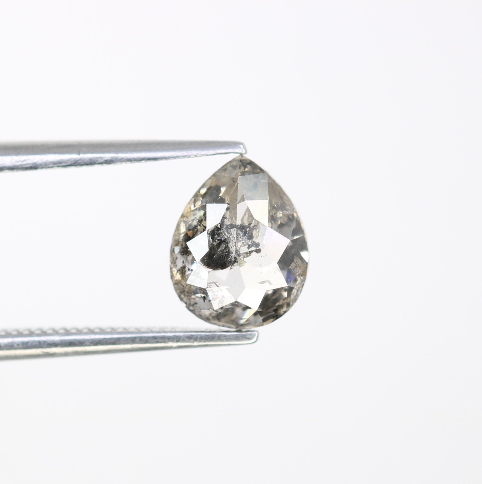 1.44 Carat Pear Shape Loose Salt And Pepper Diamond For Wedding Ring - JayKrishna Diamond
