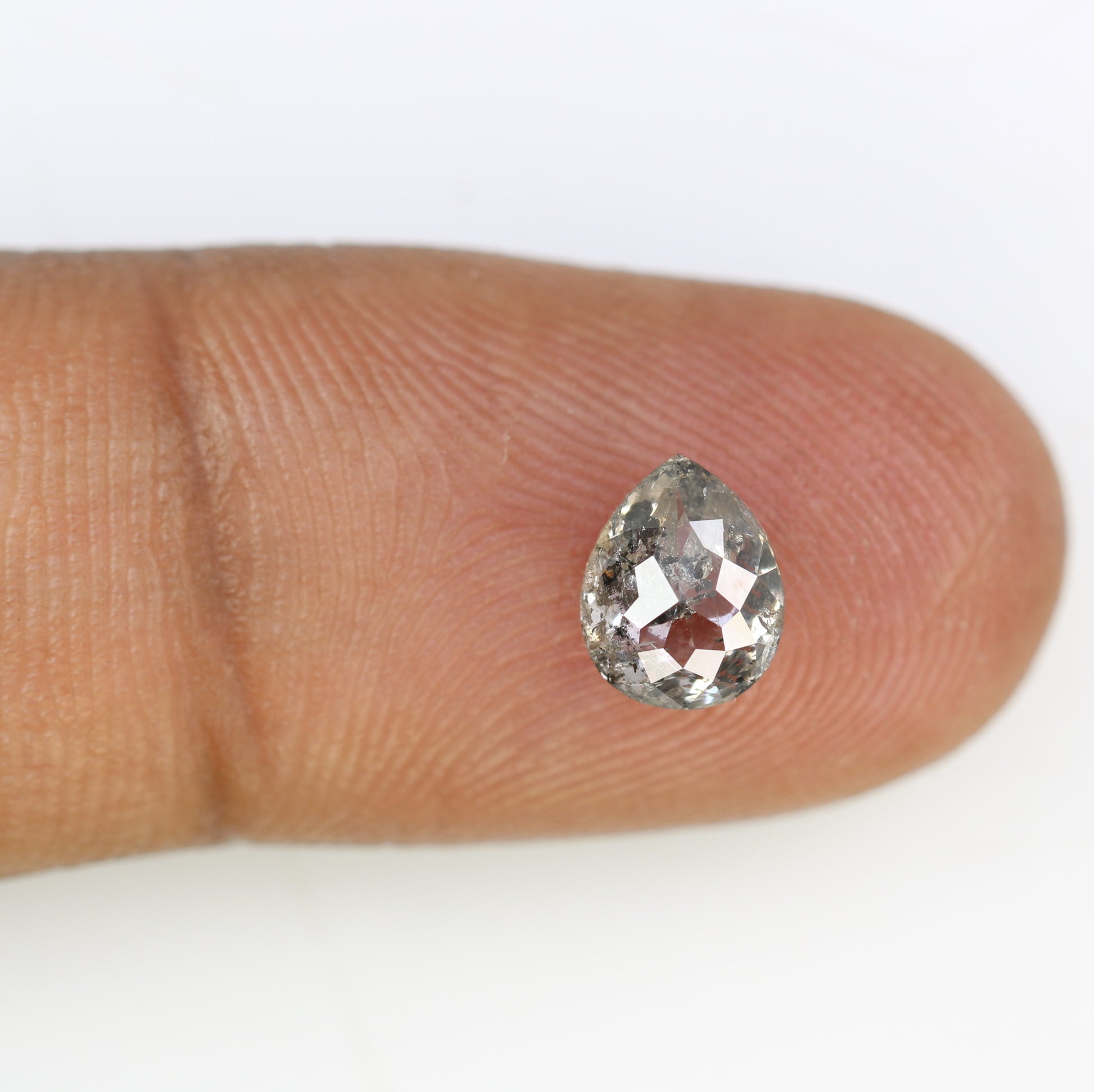 1.44 Carat Pear Shape Loose Salt And Pepper Diamond For Wedding Ring - JayKrishna Diamond