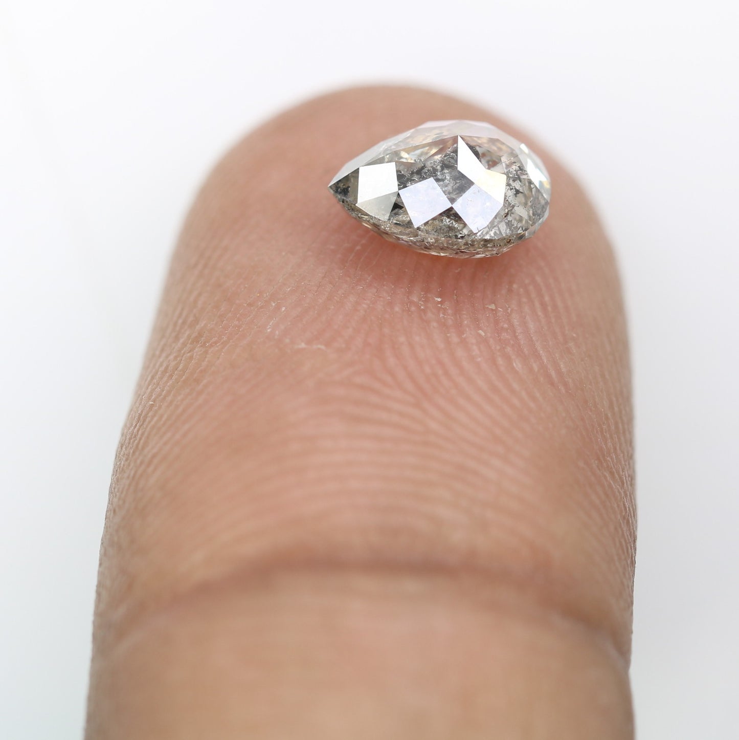 1.44 Carat Pear Shape Loose Salt And Pepper Diamond For Wedding Ring - JayKrishna Diamond