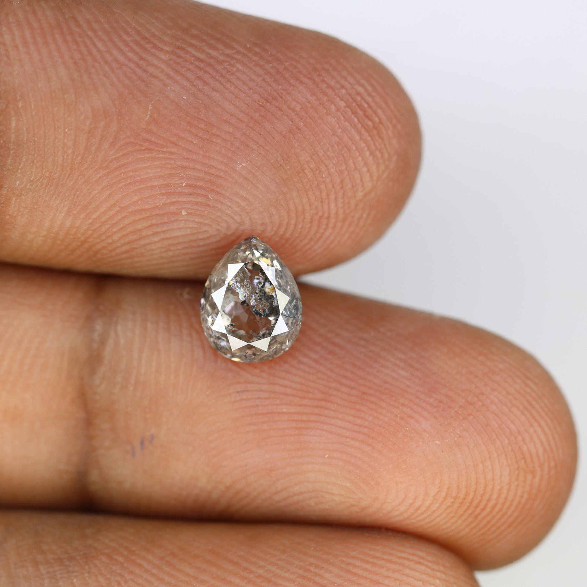 1.44 Carat Pear Shape Loose Salt And Pepper Diamond For Wedding Ring - JayKrishna Diamond