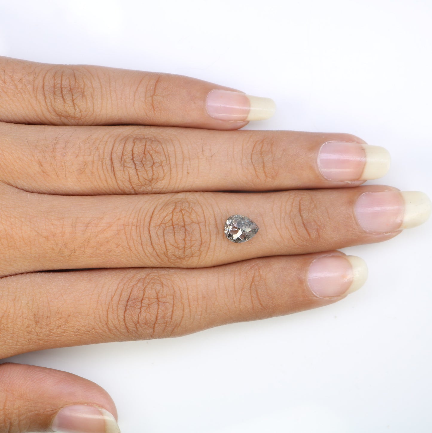 1.44 Carat Pear Shape Loose Salt And Pepper Diamond For Wedding Ring - JayKrishna Diamond