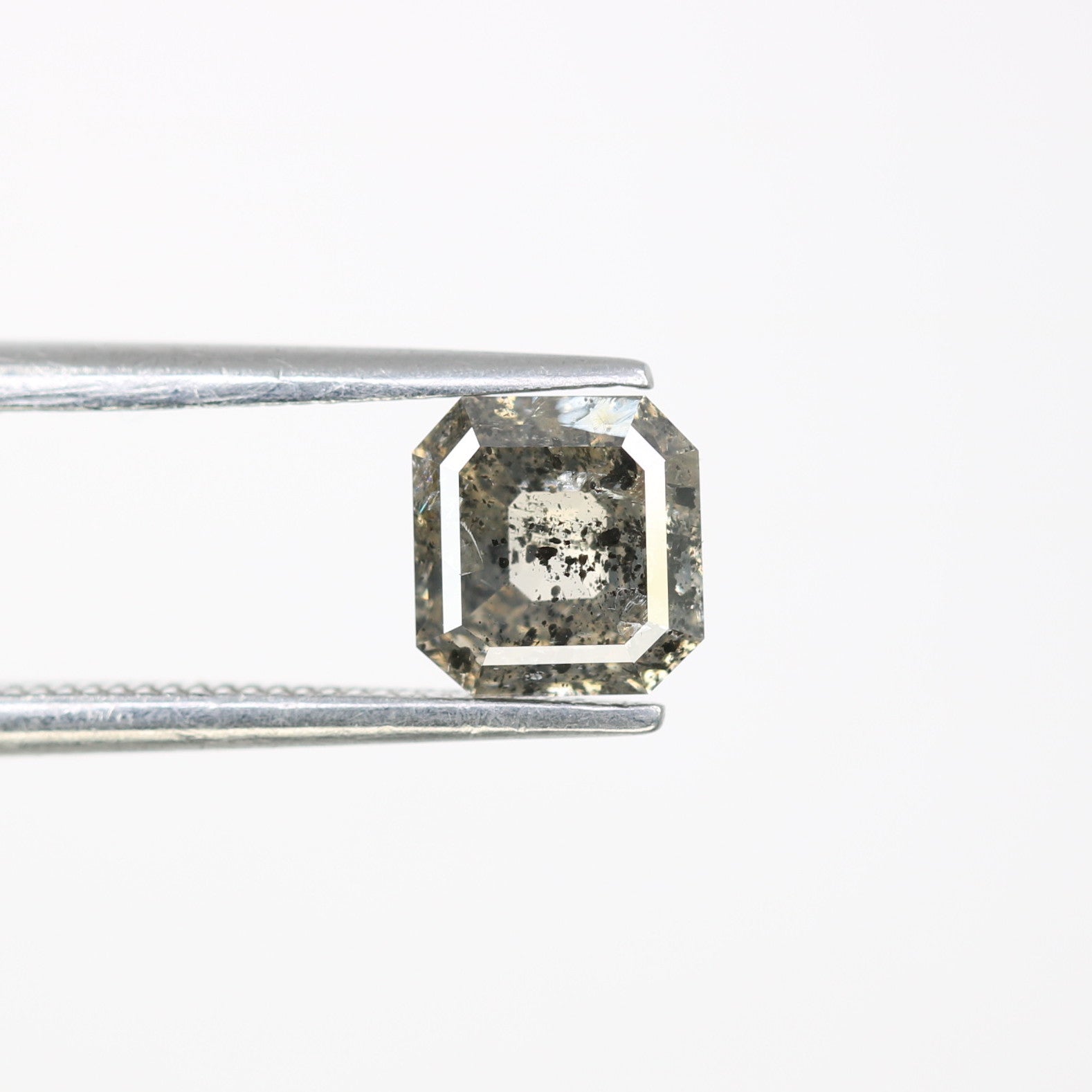 0.99 Carat Salt And Pepper Color Natural Loose Asscher Shape Diamond For Wedding Ring - JayKrishna Diamond