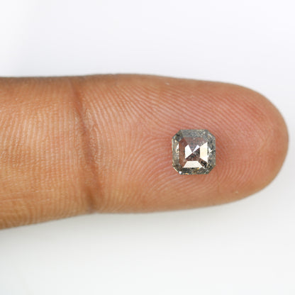 0.99 Carat Salt And Pepper Color Natural Loose Asscher Shape Diamond For Wedding Ring - JayKrishna Diamond