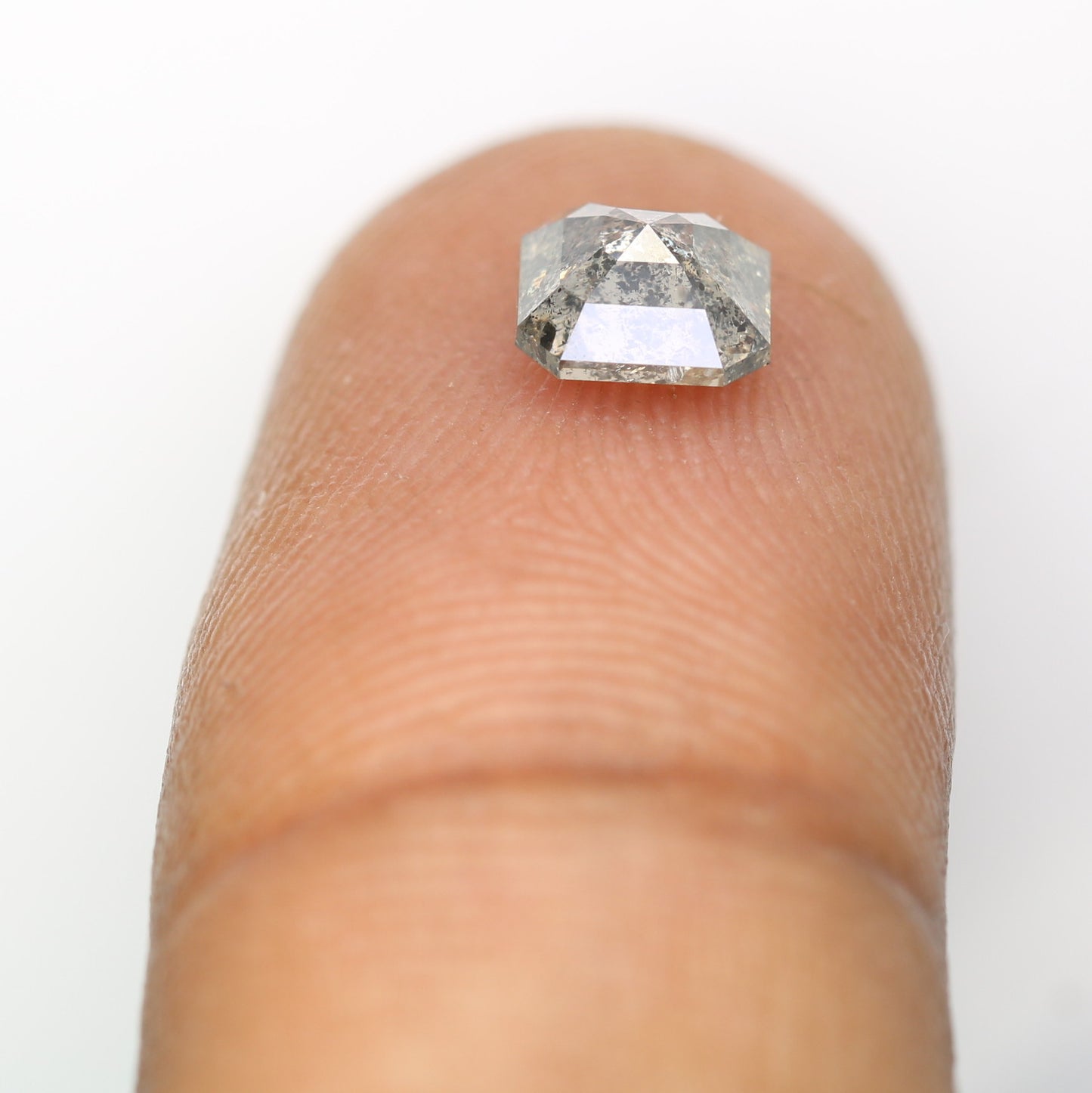 0.99 Carat Salt And Pepper Color Natural Loose Asscher Shape Diamond For Wedding Ring - JayKrishna Diamond