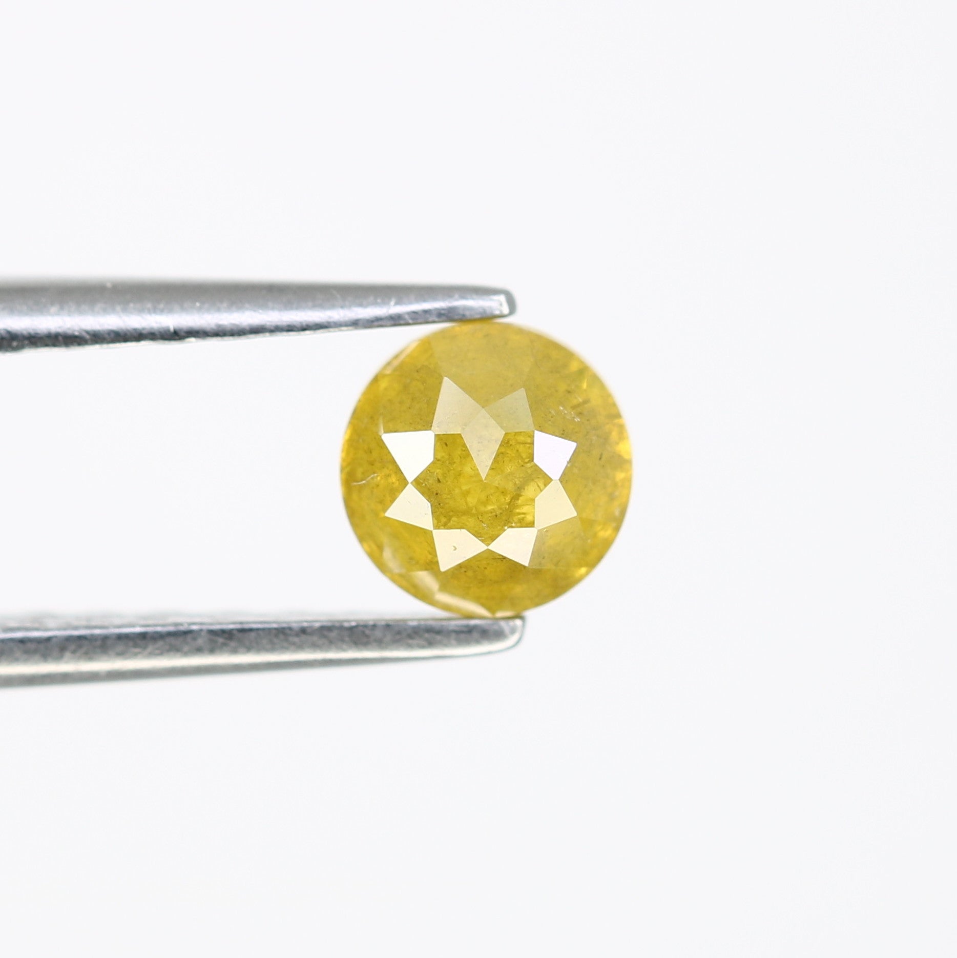 0.67 CT 4.80 x 3.10 MM Fancy Yellow Round Rose Cut Diamond for Promise Ring - Unique Gemstone for Custom Jewelry Creations - JayKrishna Diamond