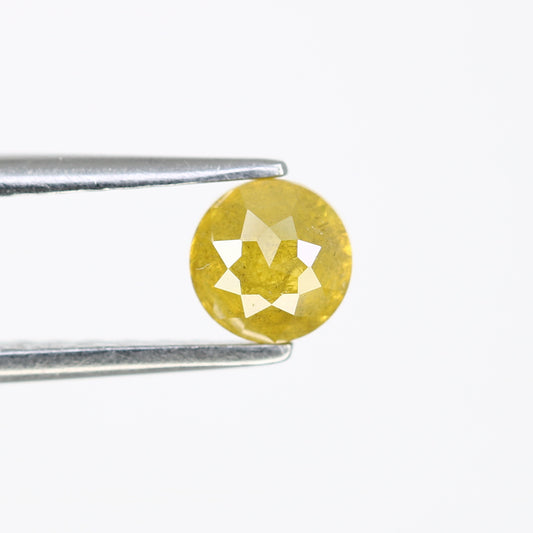 0.67 CT 4.80 x 3.10 MM Fancy Yellow Round Rose Cut Diamond for Promise Ring - Unique Gemstone for Custom Jewelry Creations - JayKrishna Diamond