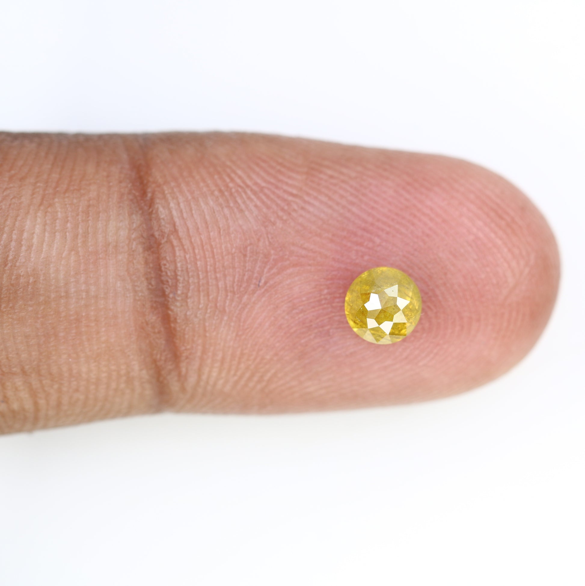 0.67 CT 4.80 x 3.10 MM Fancy Yellow Round Rose Cut Diamond for Promise Ring - Unique Gemstone for Custom Jewelry Creations - JayKrishna Diamond