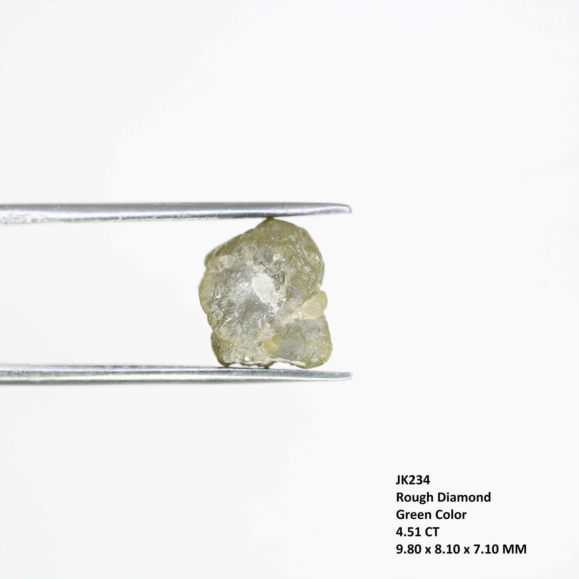 4.51 Carat Natural Loose Green Color Antique Rough Diamond For Raw Diamond Ring - JayKrishna Diamond