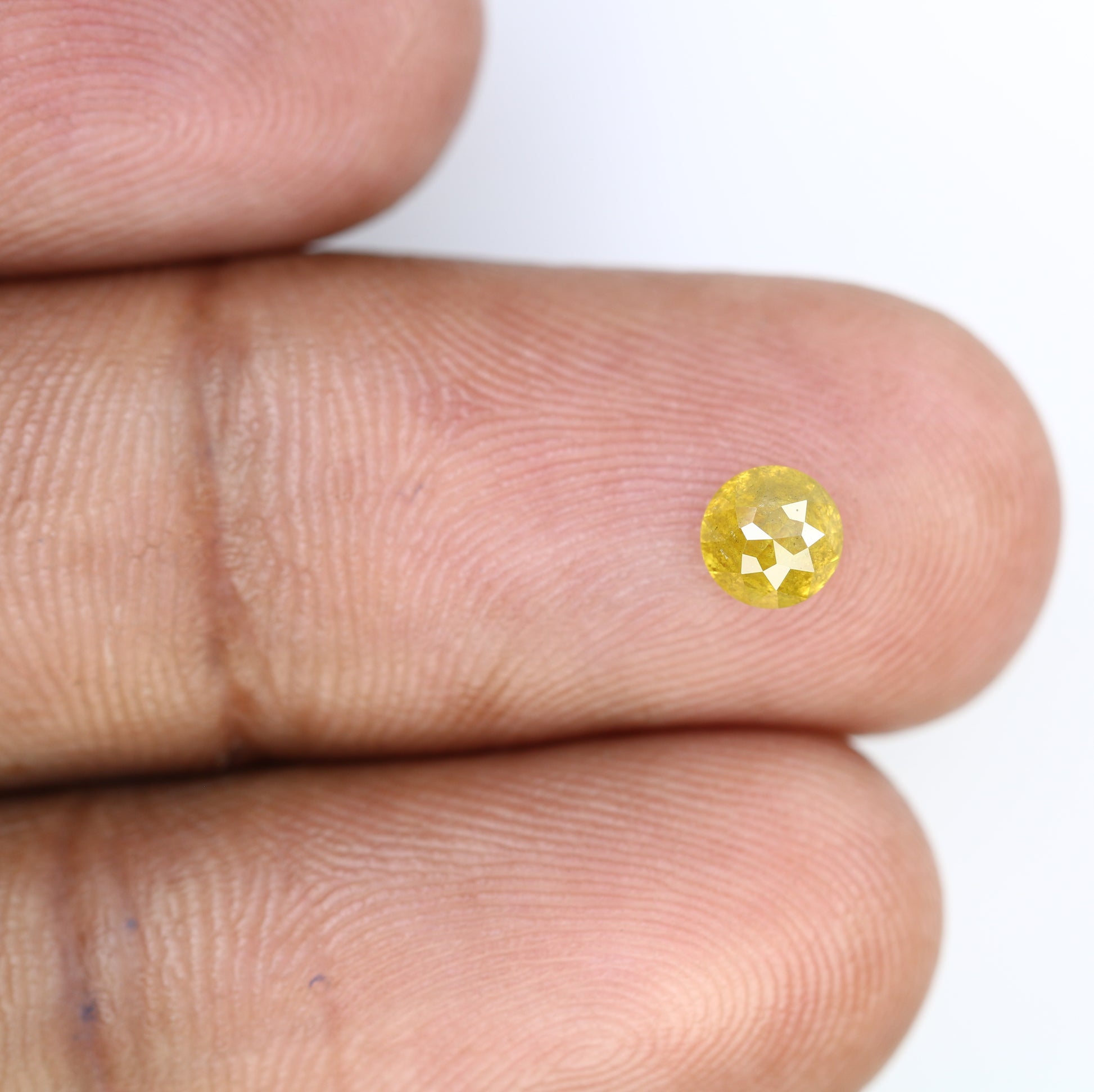 0.67 CT 4.80 x 3.10 MM Fancy Yellow Round Rose Cut Diamond for Promise Ring - Unique Gemstone for Custom Jewelry Creations - JayKrishna Diamond