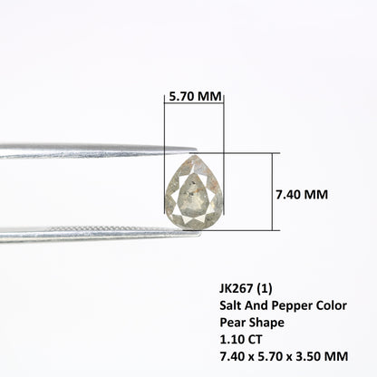 1.10 Carat Pear Cut Diamond Loose Salt And Pepper Diamond For Galaxy Ring - JayKrishna Diamond