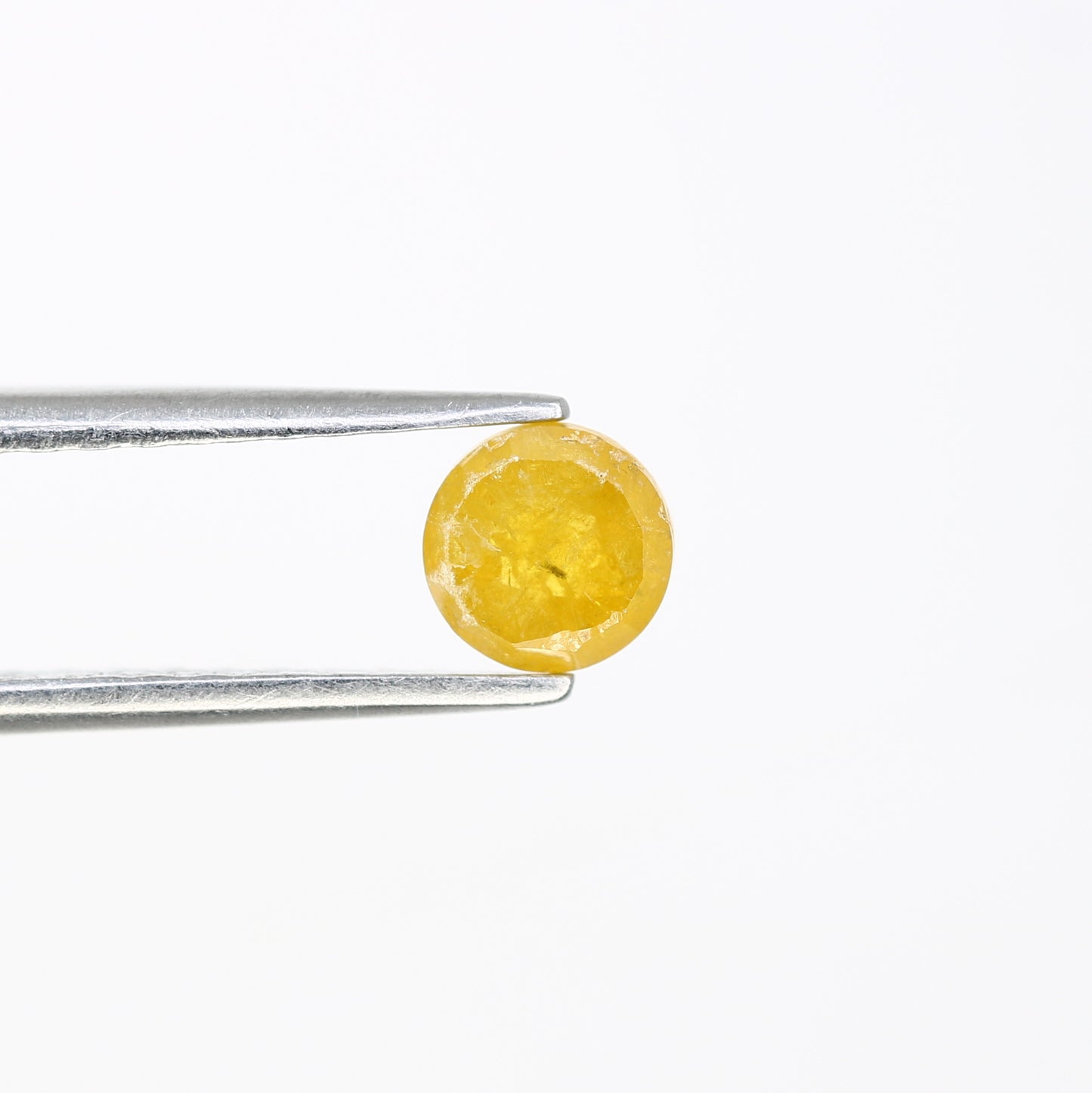 0.77 CT 5.00 MM Fancy Yellow Loose Round Rose Cut Natural Diamond For Proposal Ring - JayKrishna Diamond