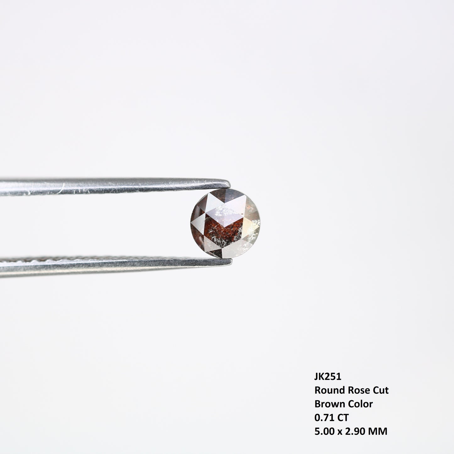 0.71 CT Natural Brown Round Rose Cut 5.00 MM Loose Diamond For Proposal Ring - JayKrishna Diamond