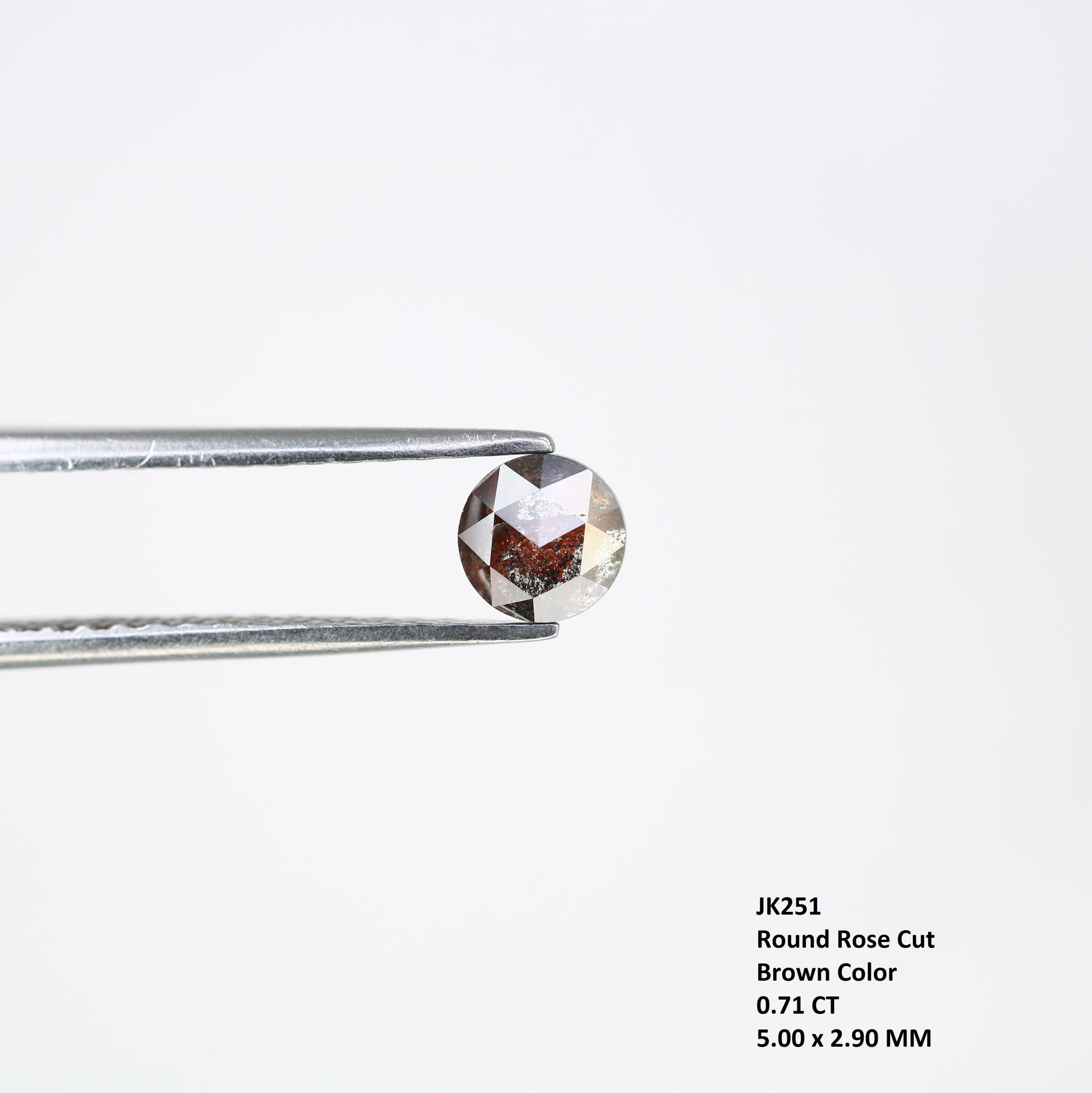 0.71 CT Natural Brown Round Rose Cut 5.00 MM Loose Diamond For Proposal Ring - JayKrishna Diamond