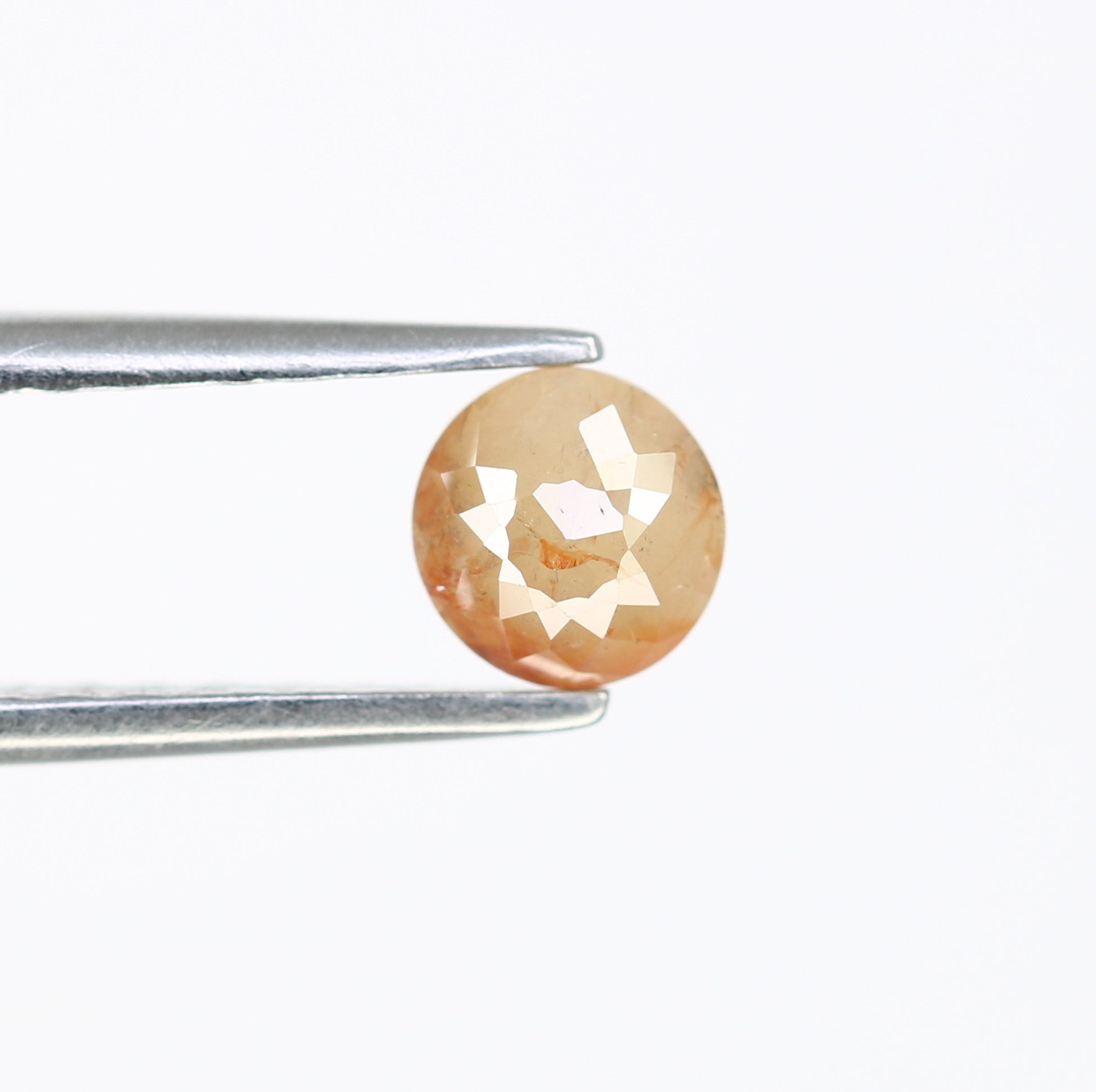 0.66 CT Unique Peach Round Rose Cut Natural Diamond for Promise Ring - Distinctive Gemstone for Custom Jewelry Creations - JayKrishna Diamond