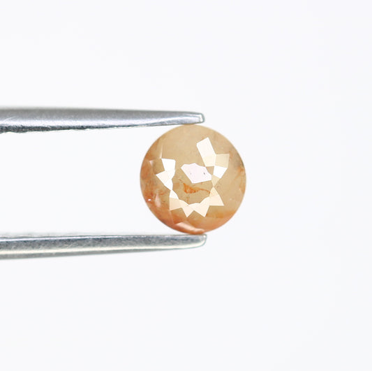 0.66 CT Unique Peach Round Rose Cut Natural Diamond for Promise Ring - Distinctive Gemstone for Custom Jewelry Creations - JayKrishna Diamond