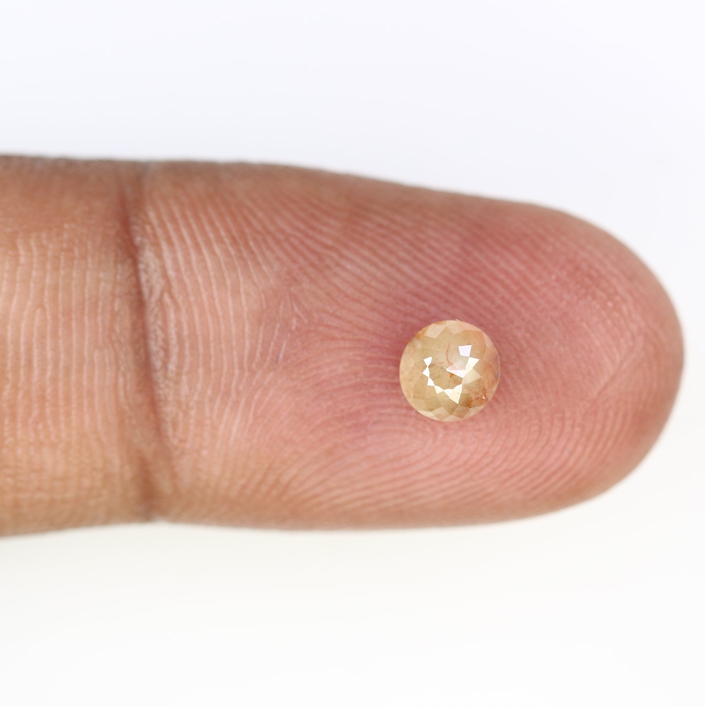 0.66 CT Unique Peach Round Rose Cut Natural Diamond for Promise Ring - Distinctive Gemstone for Custom Jewelry Creations - JayKrishna Diamond