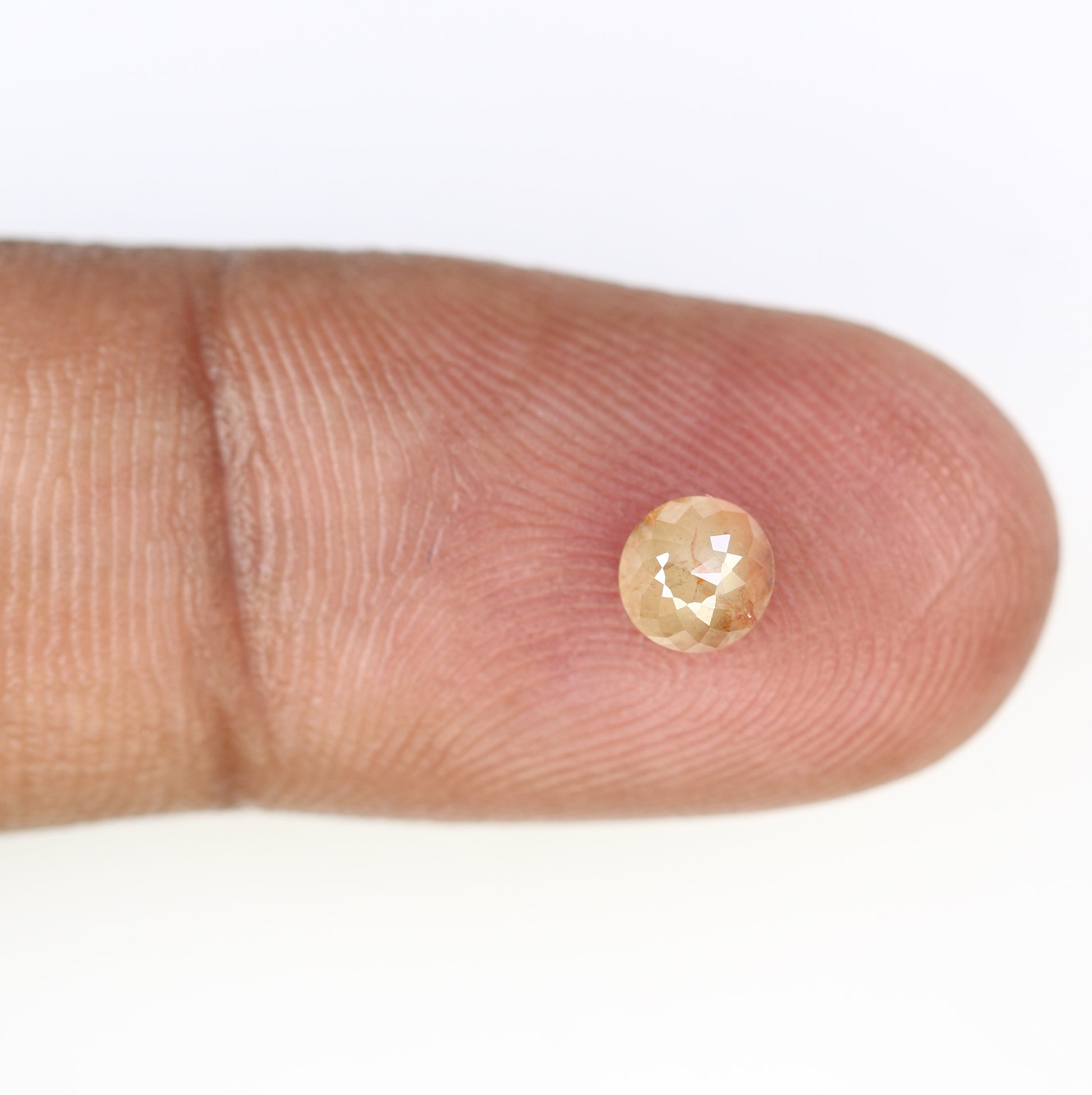 0.66 CT Unique Peach Round Rose Cut Natural Diamond for Promise Ring - Distinctive Gemstone for Custom Jewelry Creations - JayKrishna Diamond