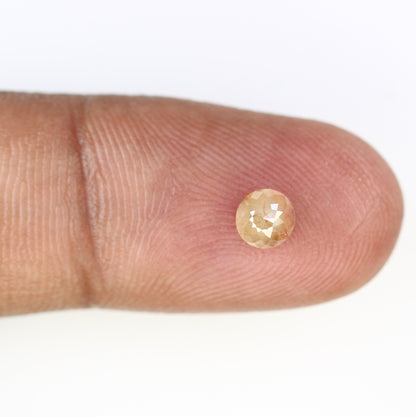 0.66 CT Unique Peach Round Rose Cut Natural Diamond for Promise Ring - Distinctive Gemstone for Custom Jewelry Creations - JayKrishna Diamond