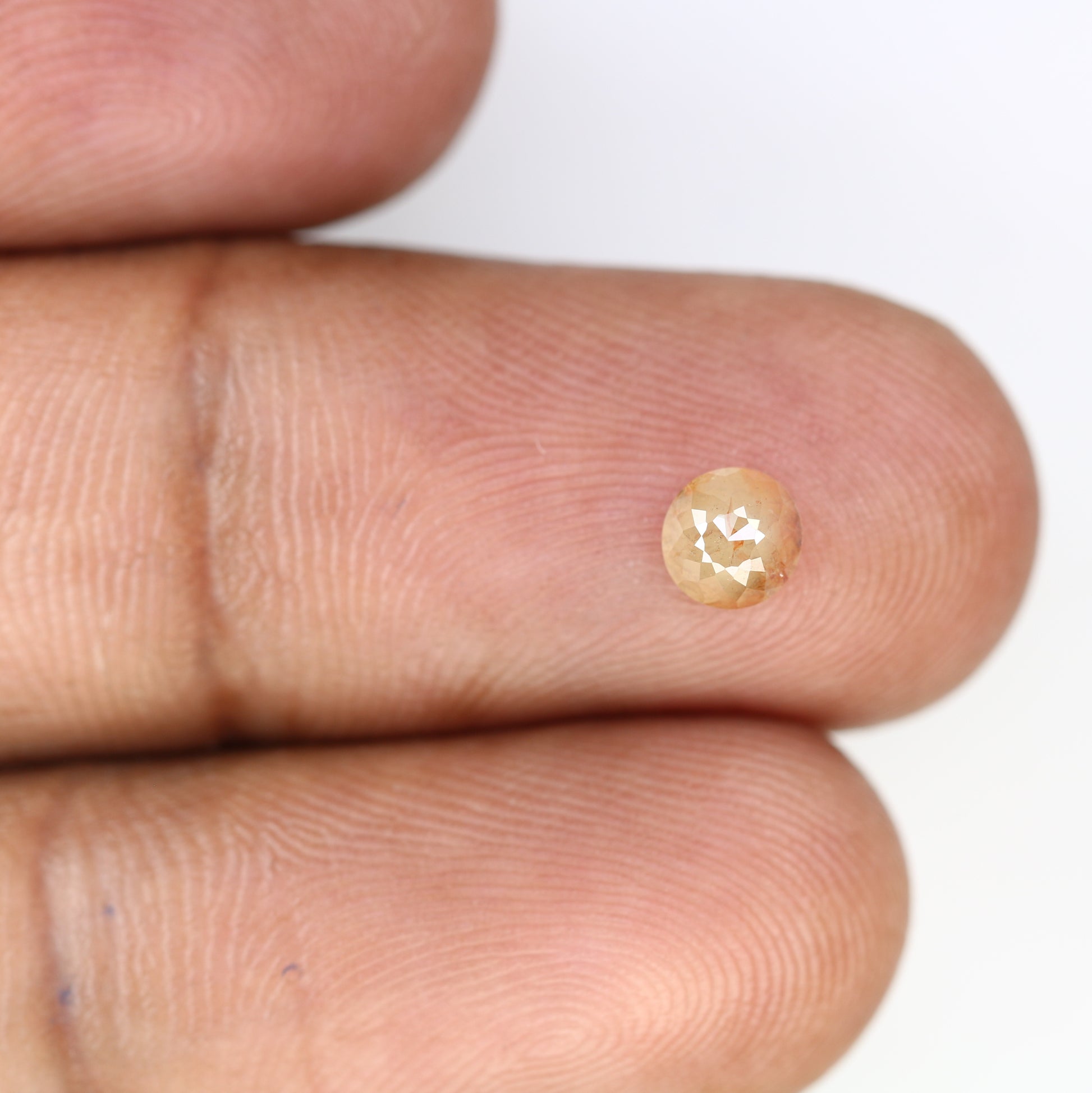 0.66 CT Unique Peach Round Rose Cut Natural Diamond for Promise Ring - Distinctive Gemstone for Custom Jewelry Creations - JayKrishna Diamond