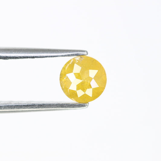 0.64 CT Polished Round Rose Cut Natural Yellow Diamond for Designer Ring - Stunning Gemstone for Custom Jewelry Creations - JayKrishna Diamond