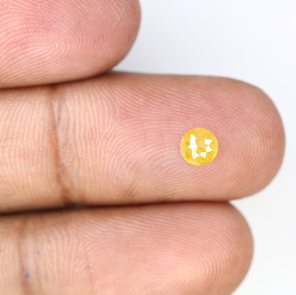 0.64 CT Polished Round Rose Cut Natural Yellow Diamond for Designer Ring - Stunning Gemstone for Custom Jewelry Creations - JayKrishna Diamond