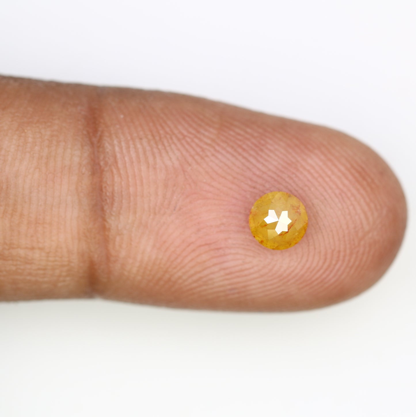 0.58 CT Polished Round Rose Cut Natural Yellow Diamond – Stunning Loose Gem for Custom Designer Rings - JayKrishna Diamond
