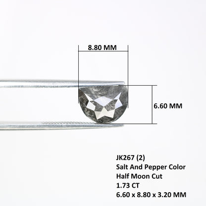 1.73 Carat Half Moon Shape Natural Salt And Pepper Diamond For Wedding Ring - JayKrishna Diamond