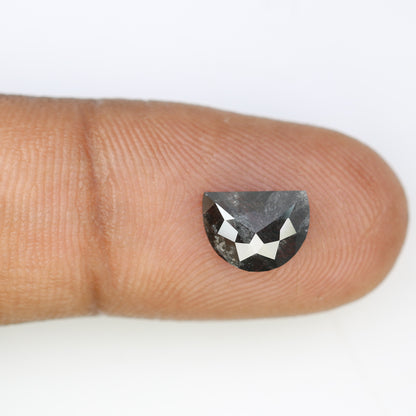 1.73 Carat Half Moon Shape Natural Salt And Pepper Diamond For Wedding Ring - JayKrishna Diamond