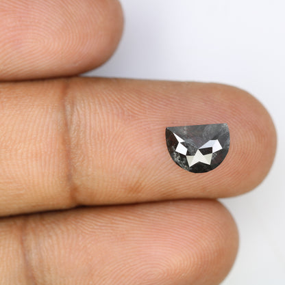 1.73 Carat Half Moon Shape Natural Salt And Pepper Diamond For Wedding Ring - JayKrishna Diamond